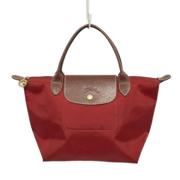 Longchamp Red and Brown Small Tote Bag - Picture 1 of 1